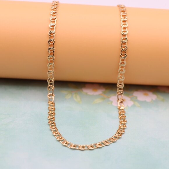 "Classic Link Rose Gold Chain Necklace Elegant Shine, XPNL0129 - Picture 3 of 12